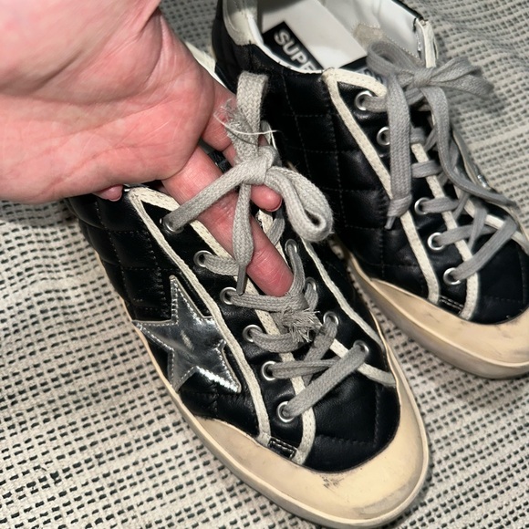 Golden Goose Super-Star Penstar in black matelassé nappa with silver star Sz 38 - Picture 5 of 14